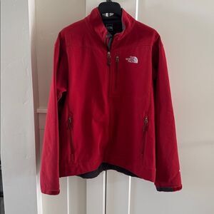 The North Face APEX Softshell Men's Red Performance Jacket Zipper Up Size L GUC